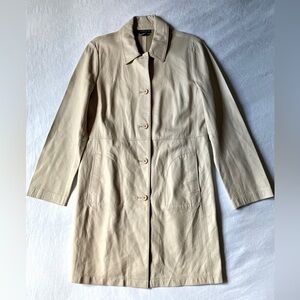 Vintage Ann Taylor Tan Leather Trench Coat